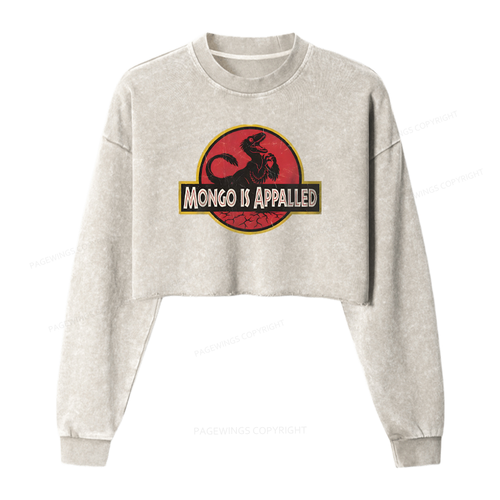 Pagewings Mongo Is Appalled Washed Crop Sweatshirt