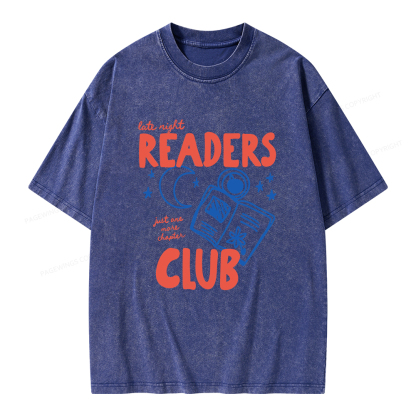 Pagewings Late Night Readers Club Unisex Washed T-shirt