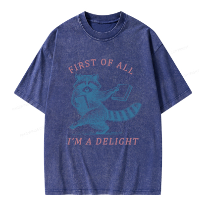 Pagewings First of All I'm A Delight Unisex Washed T-shirt