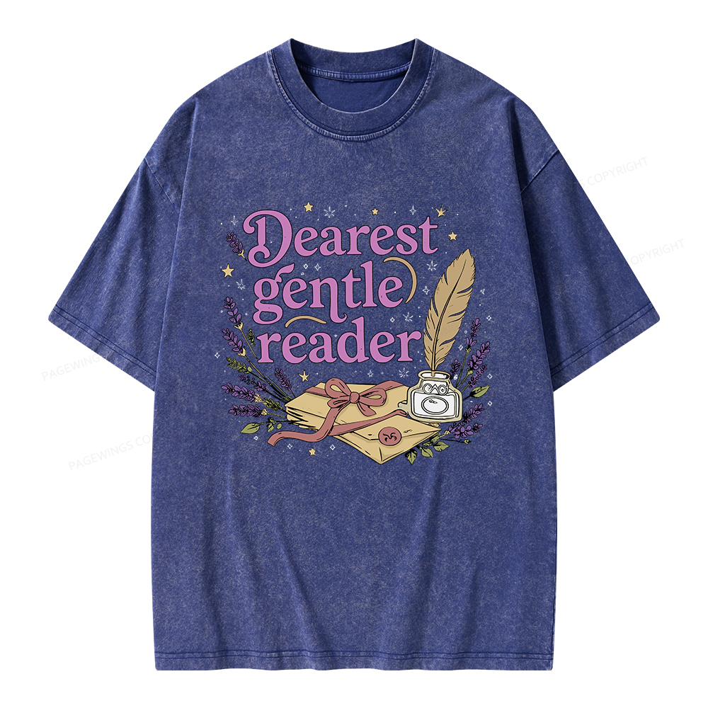 Pagewings Dearest Gentle Reader Unisex Washed T-shirt