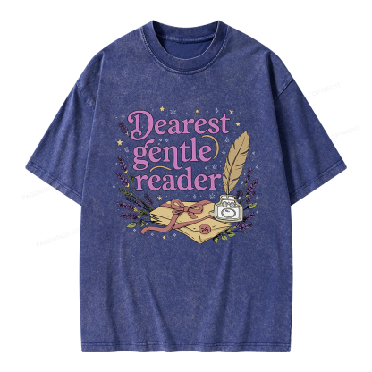 Pagewings Dearest Gentle Reader Unisex Washed T-shirt