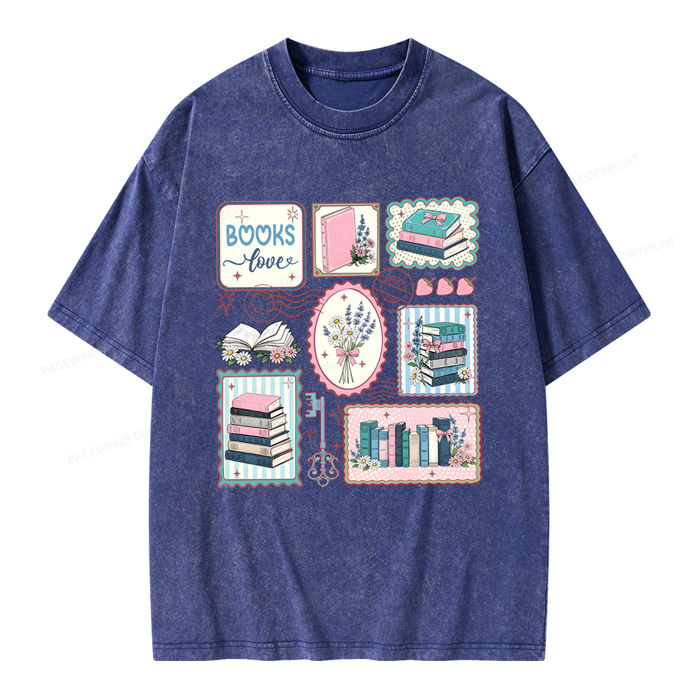 Pagewings Book Lover Book Club Unisex Washed T-shirt