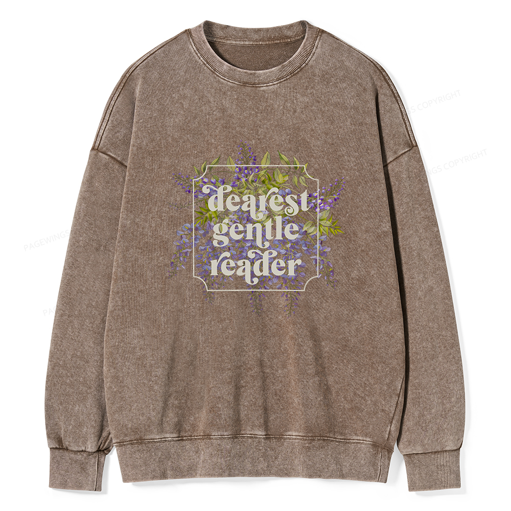 Pagewings Dearest Gentle Reader Unisex Washed Sweatshirt