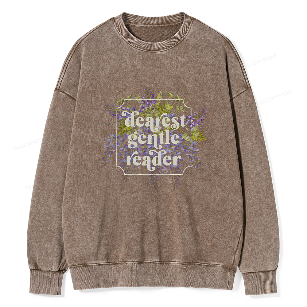 Pagewings Dearest Gentle Reader Unisex Washed Sweatshirt