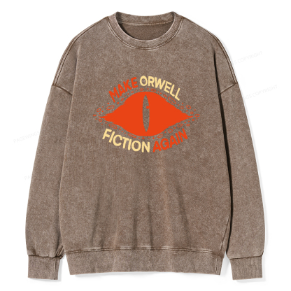 Pagewings Make Orwell Fiction Again Unisex Washed Sweatshirt