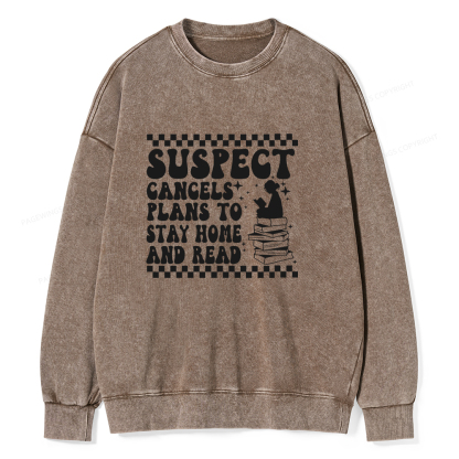 Pagewings Cancels Plans To Stay Home And Read Unisex Washed Sweatshirt