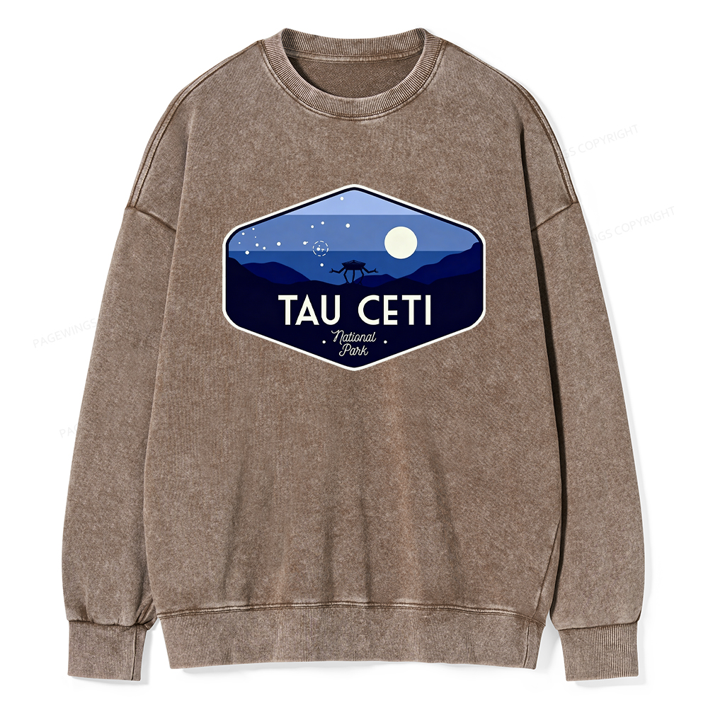Pagewings Tau Ceti Unisex Washed Sweatshirt