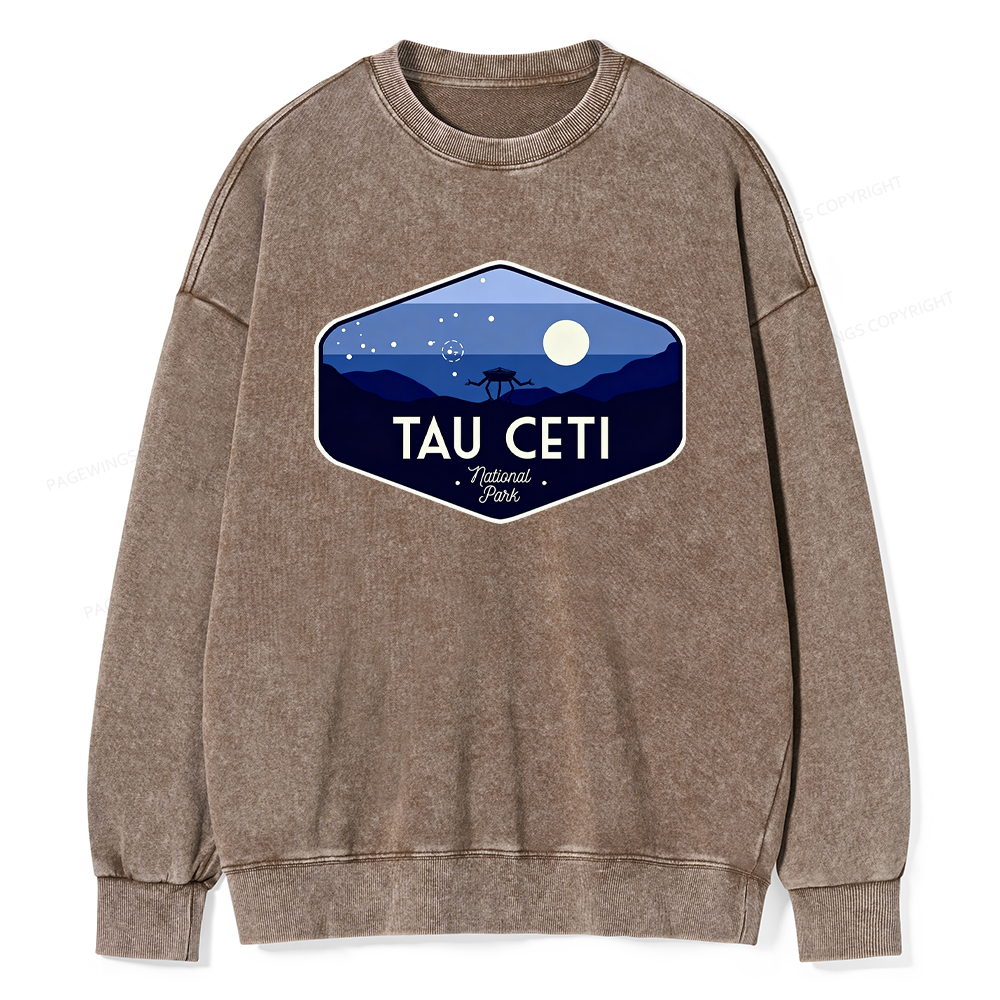 Pagewings Tau Ceti Unisex Washed Sweatshirt