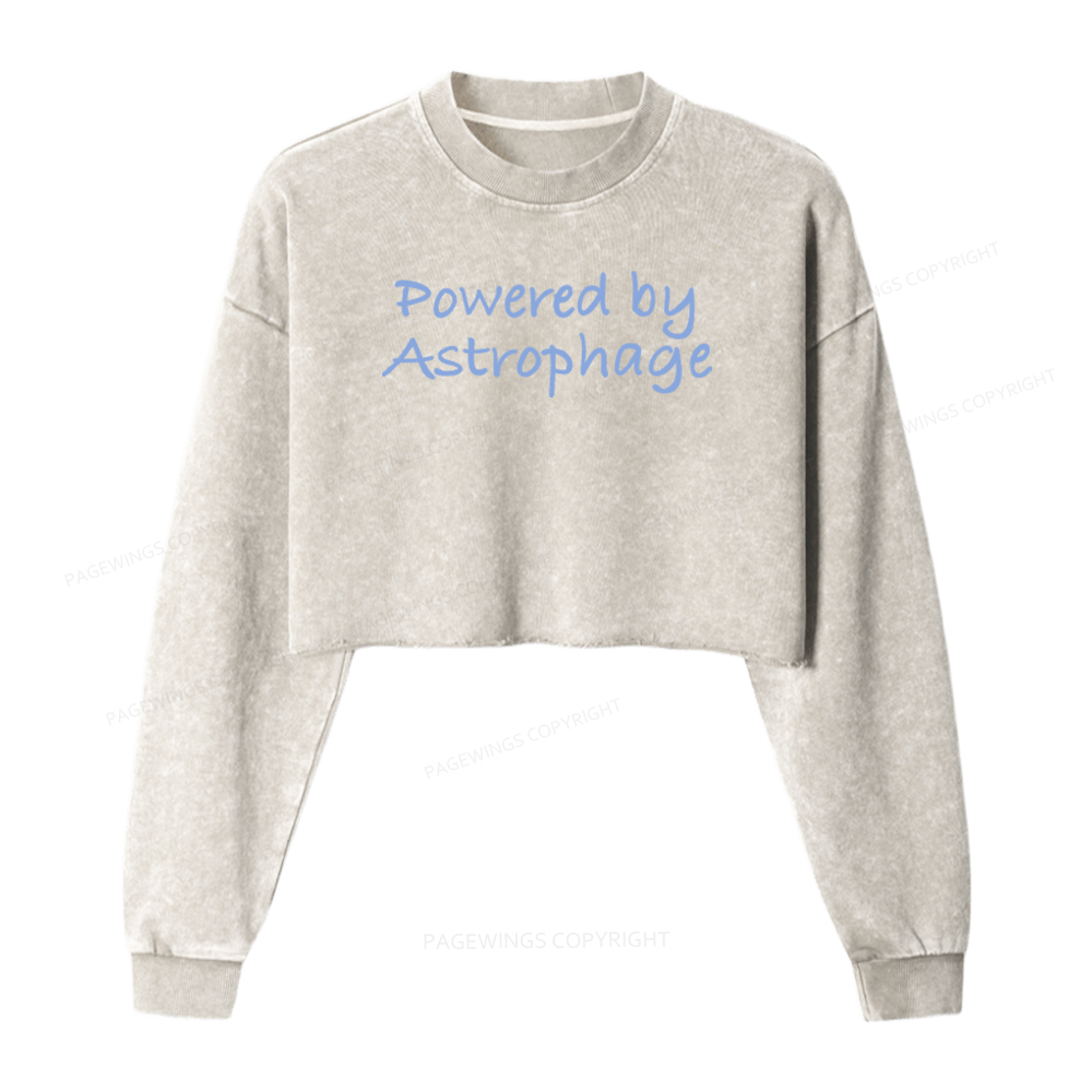 Pagewings Powered By Astrophage Washed Crop Sweatshirt