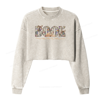 Pagewings Bookworm Washed Crop Sweatshirt