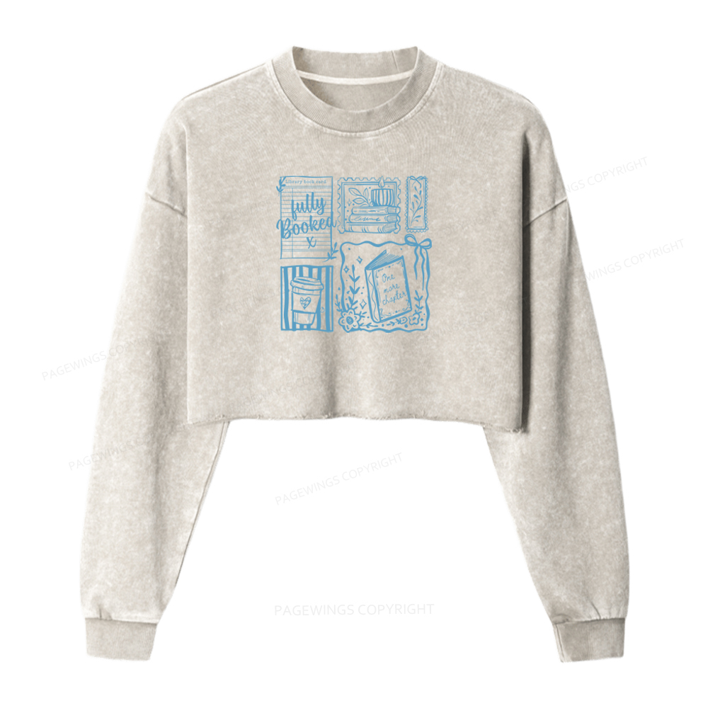 Pagewings Just One More Chapter Washed Crop Sweatshirt