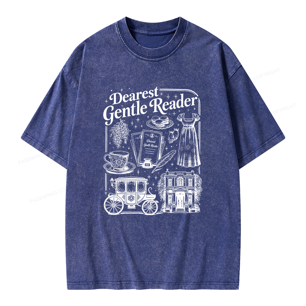Pagewings Dearest Gentle Reader Unisex Washed T-shirt
