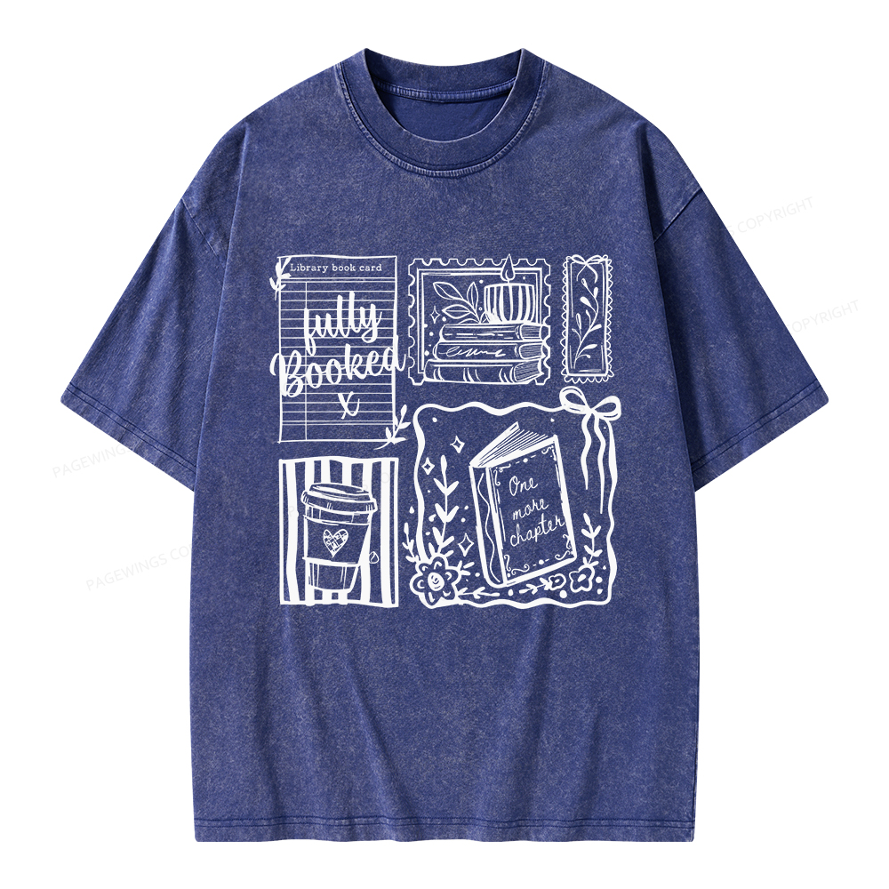 Pagewings Just one more chapter Unisex Washed T-shirt