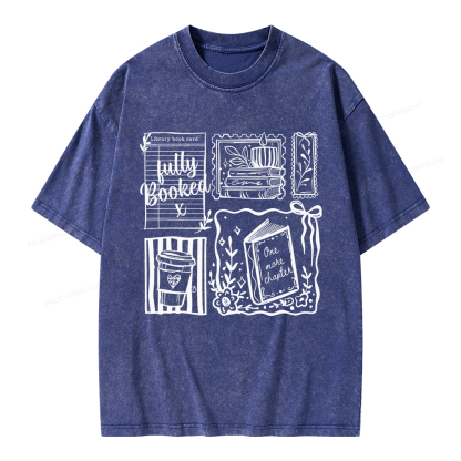 Pagewings Just one more chapter Unisex Washed T-shirt