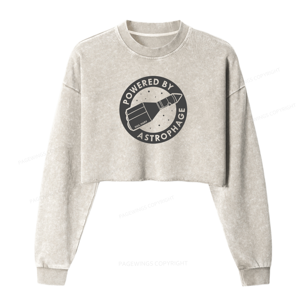 Pagewings Powered By Astrophage Washed Crop Sweatshirt