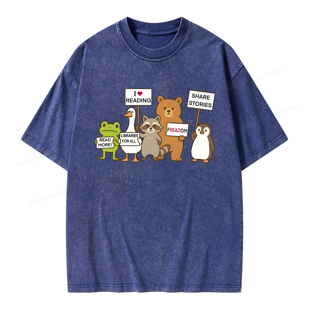 Pagewings Libraries For All Unisex Washed T-shirt