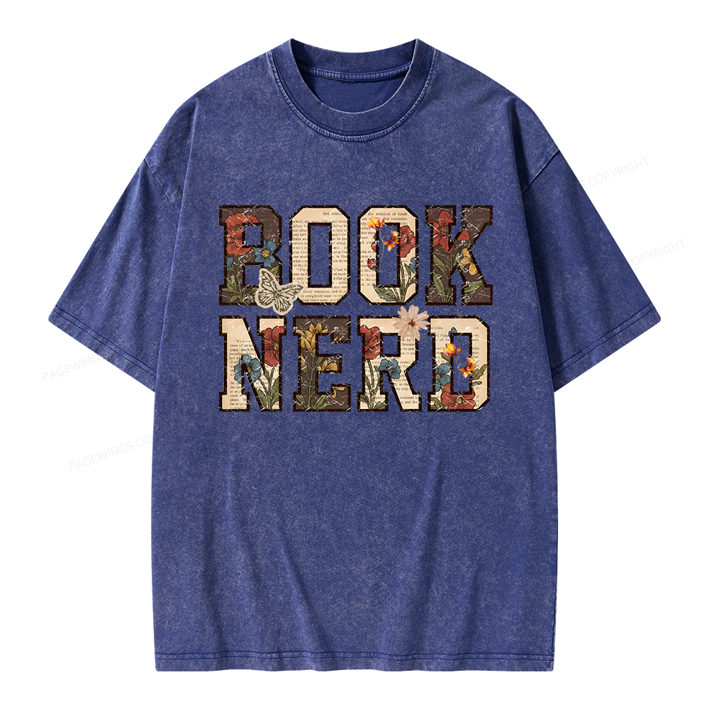 Pagewings Book Nerd Unisex Washed T-shirt