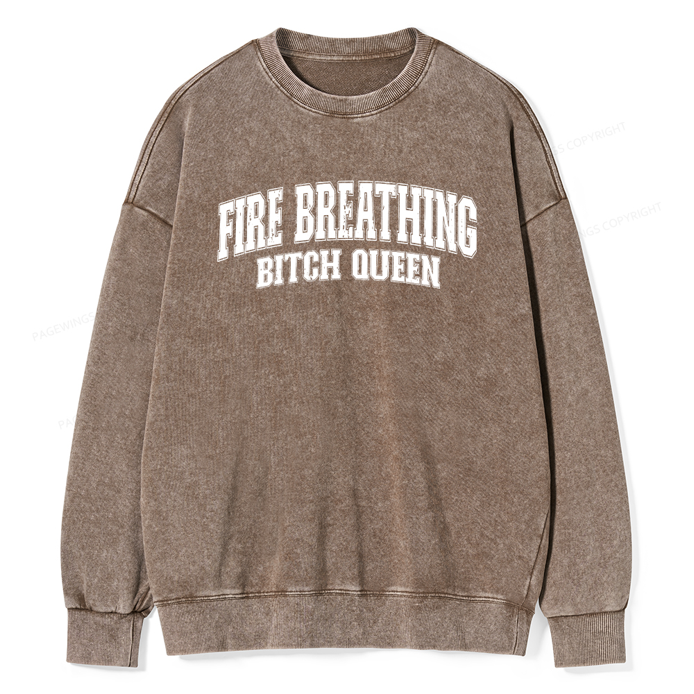 Pagewings Bookish Queen Unisex Washed Sweatshirt