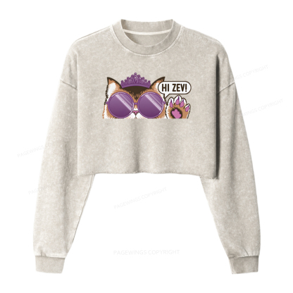 Pagewings Sci-Fi Book Lover Washed Crop Sweatshirt