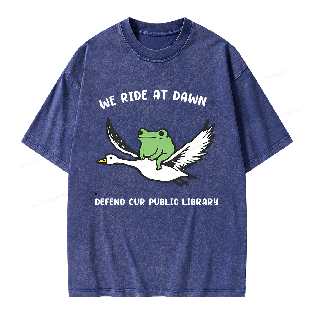 Pagewings We Ride at Dawn Unisex Washed T-shirt