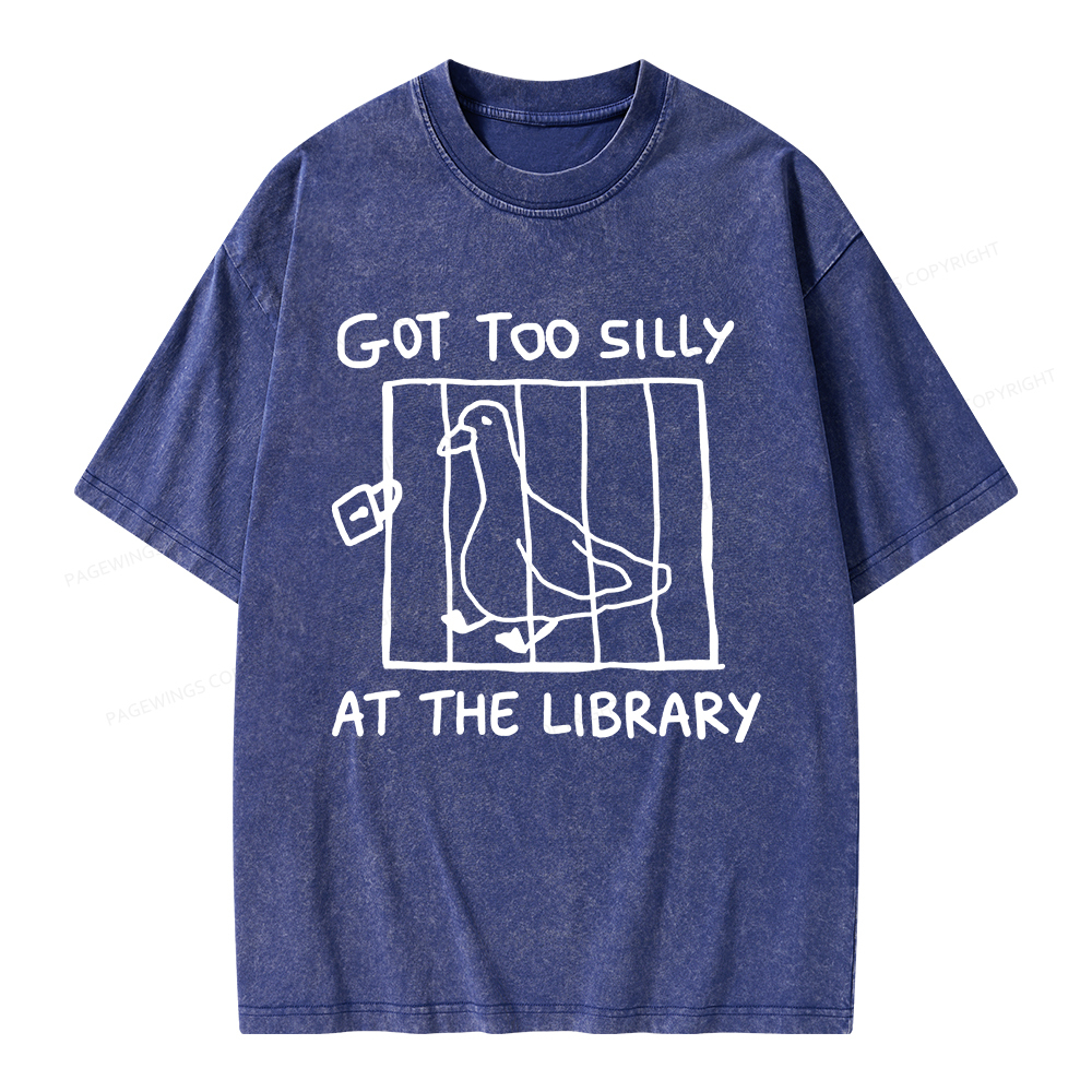 Pagewings Got Too Silly At The Library Unisex Washed T-shirt