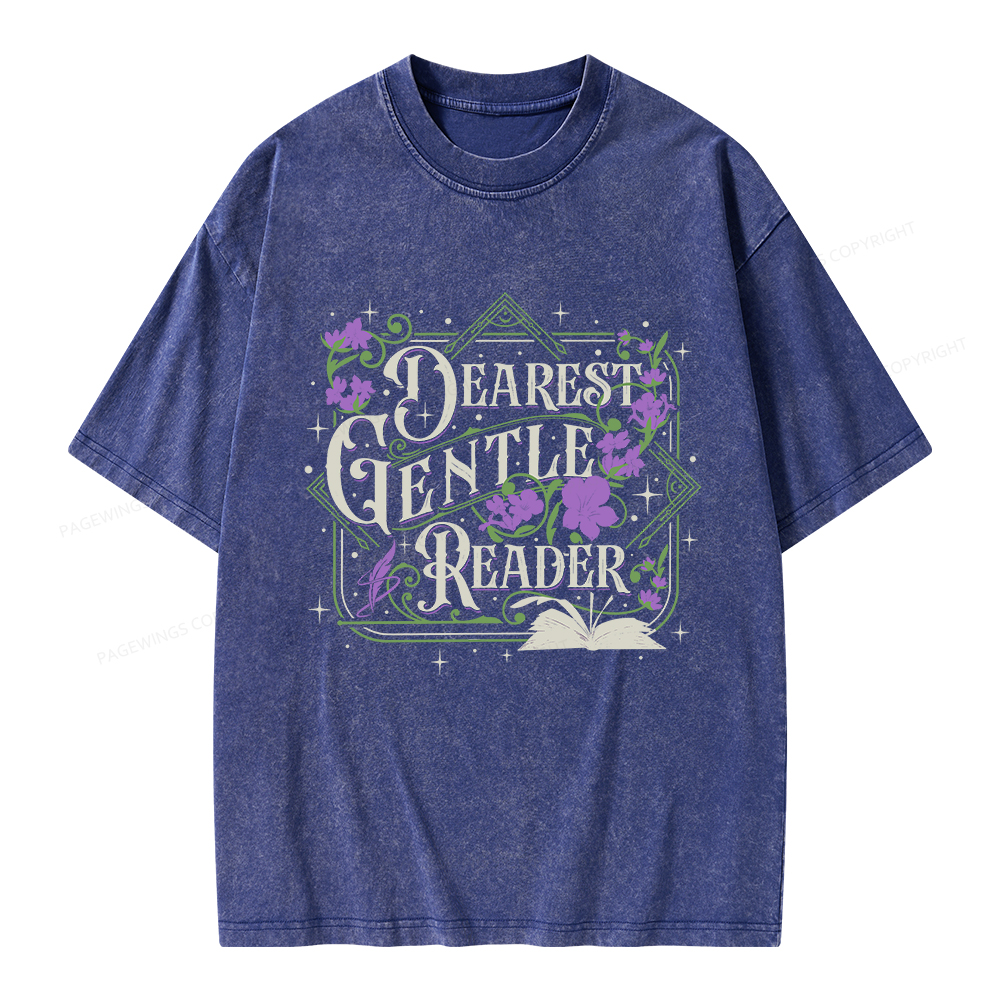 Pagewings Dearest Gentle Reader Unisex Washed T-shirt