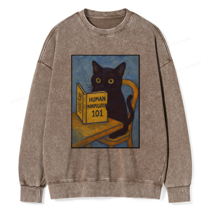Pagewings Funny Cat Unisex Washed Sweatshirt