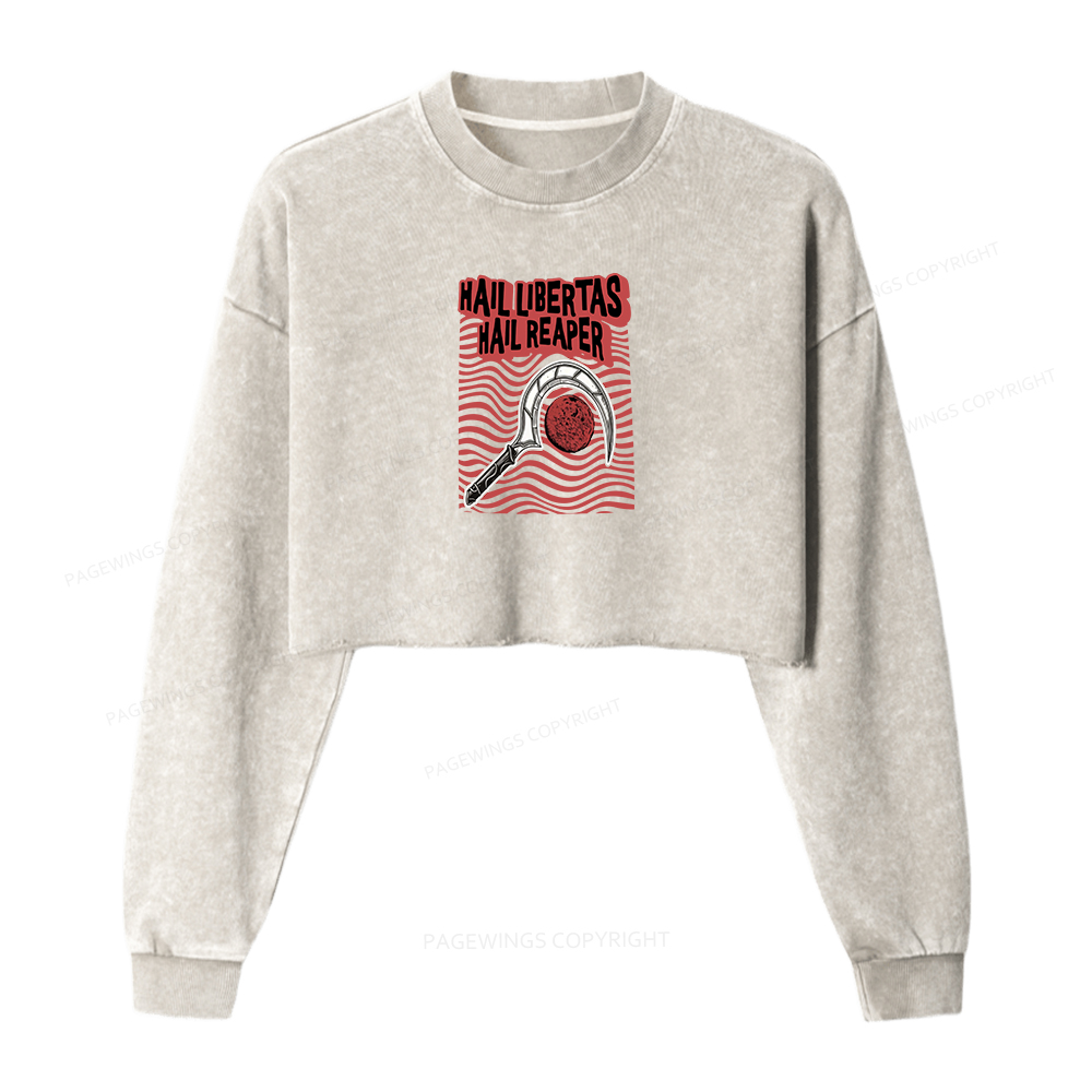 Pagewings Hail Libertas Hail Reaper Washed Crop Sweatshirt