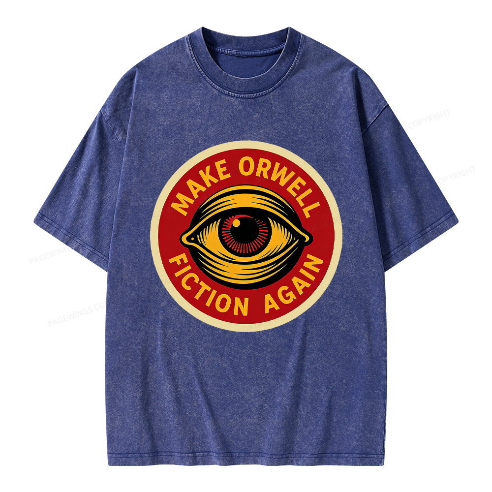 Pagewings Make Orwell Fiction Again Unisex Washed T-shirt