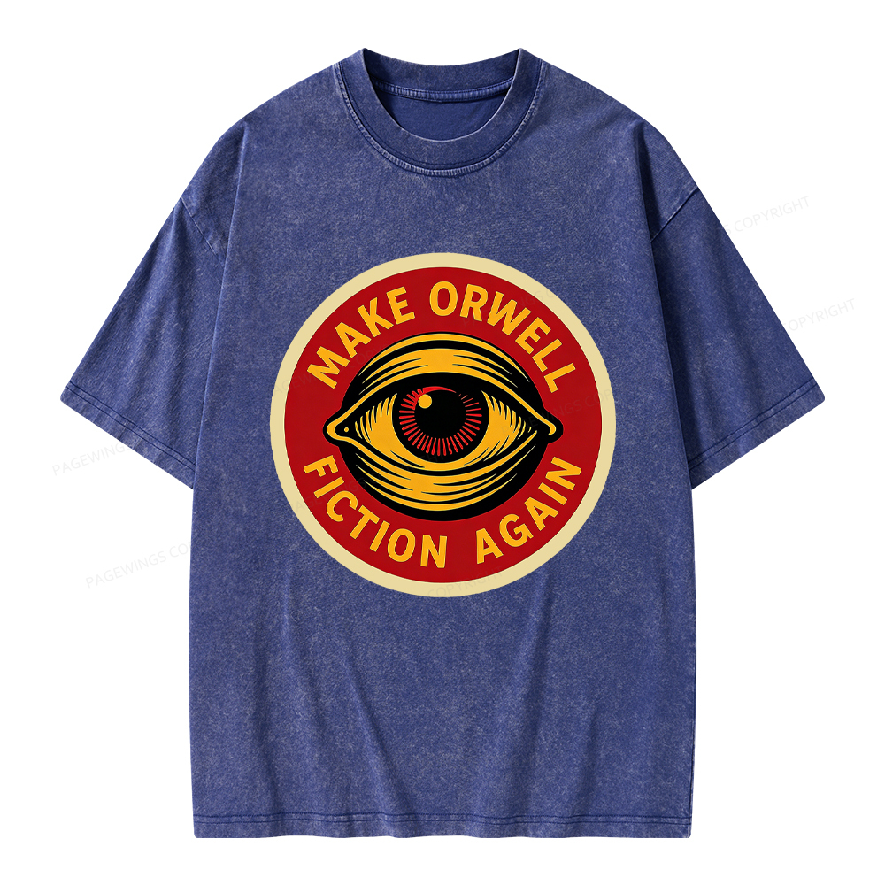 Pagewings Make Orwell Fiction Again Unisex Washed T-shirt