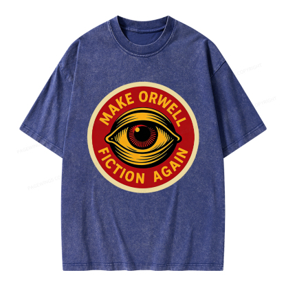 Pagewings Make Orwell Fiction Again Unisex Washed T-shirt