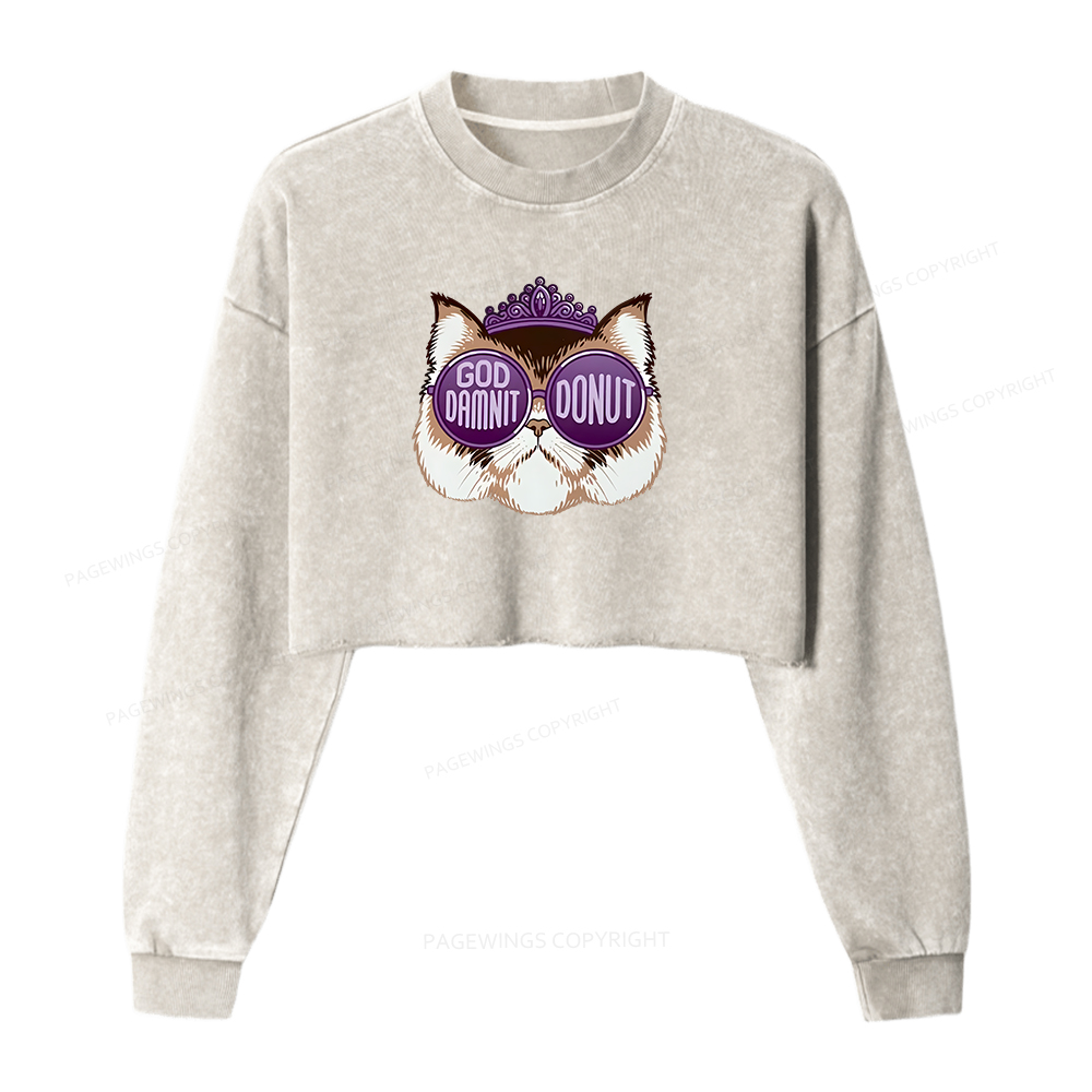 Pagewings Sci-Fi Bookworm Washed Crop Sweatshirt