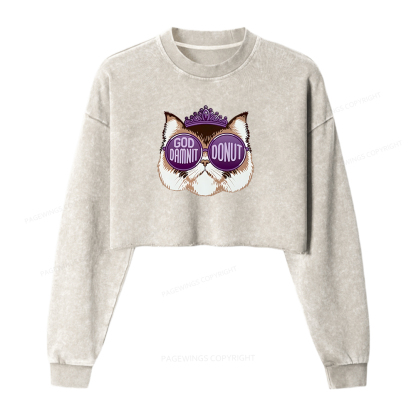 Pagewings Sci-Fi Bookworm Washed Crop Sweatshirt