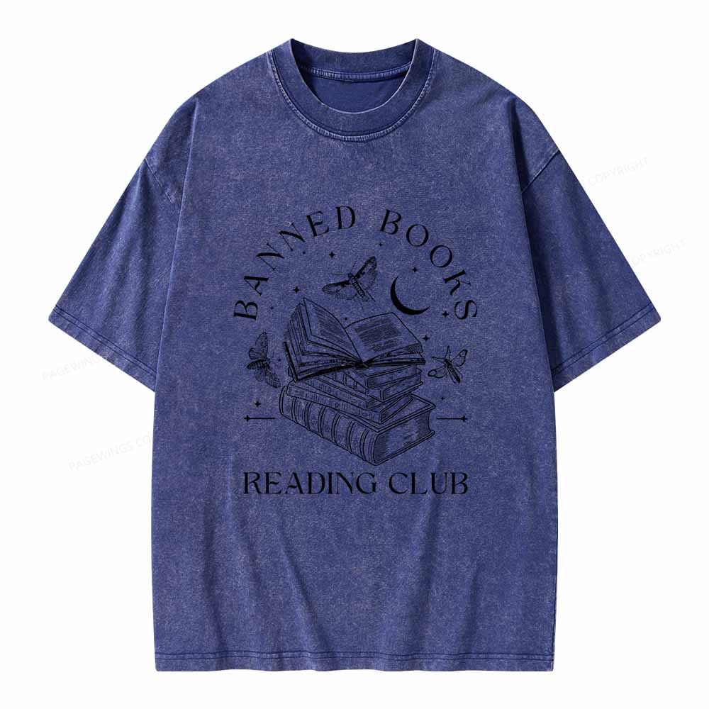 Pagewings Banned Book Reading Club Shirt Unisex Washed T-shirt