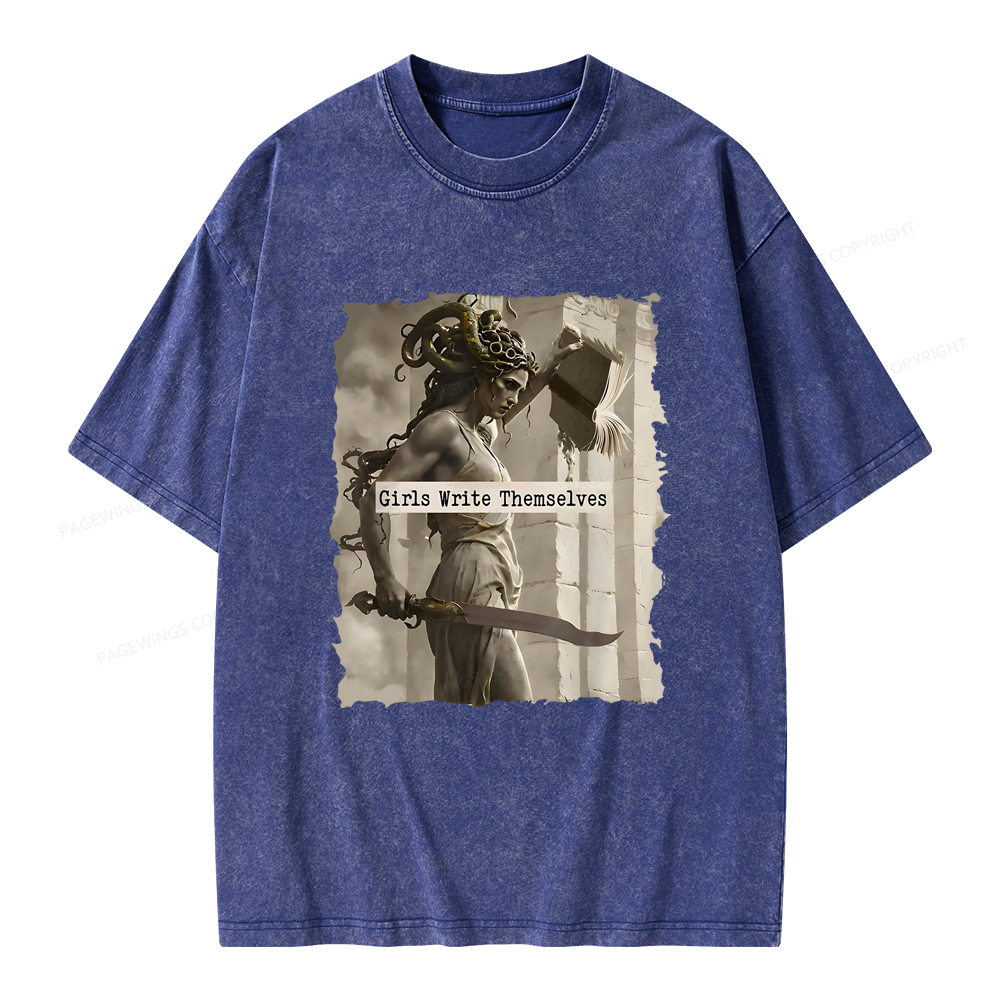 Pagewings Girls Will Be Girls Unisex Washed T-shirt