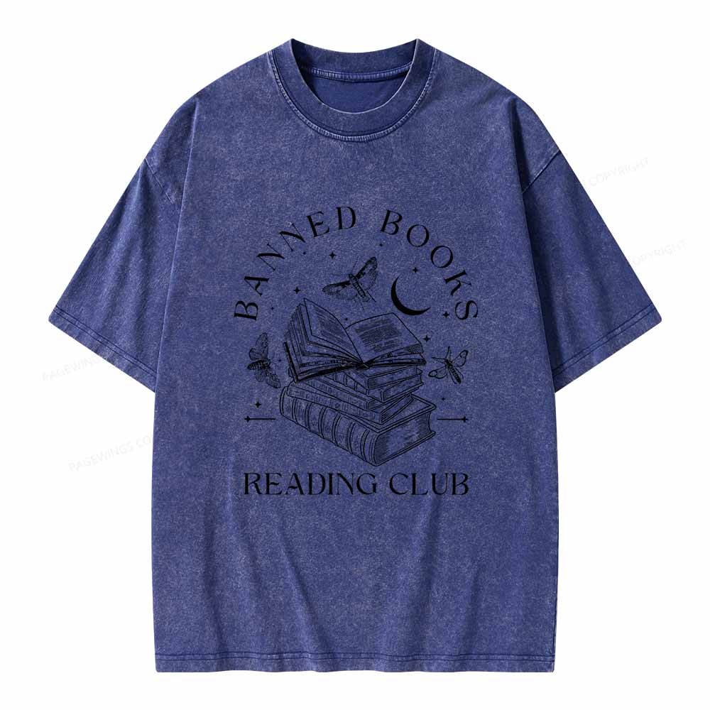 Pagewings Banned Book Reading Club Shirt Unisex Washed T-shirt