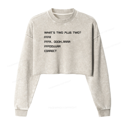Pagewings What’s Two Plus Two Washed Crop Sweatshirt
