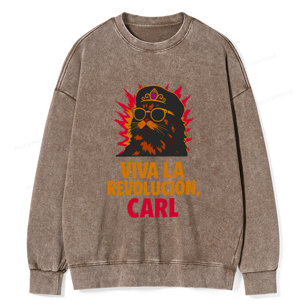 Pagewings Viva La Revolucion Unisex Washed Sweatshirt