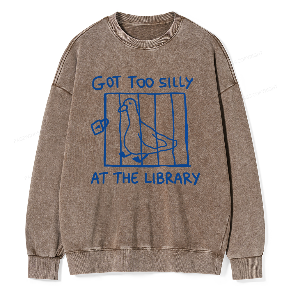 Pagewings Got Too Silly At The Library Unisex Washed Sweatshirt