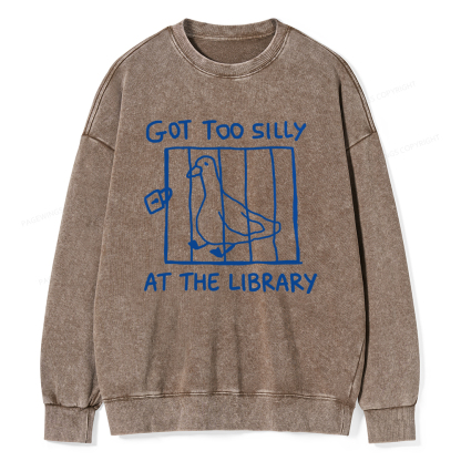 Pagewings Got Too Silly At The Library Unisex Washed Sweatshirt