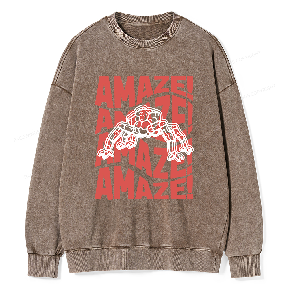 Pagewings Amaze Space Unisex Washed Sweatshirt