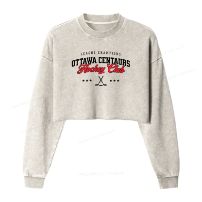 Pagewings Hockey Club Washed Crop Sweatshirt