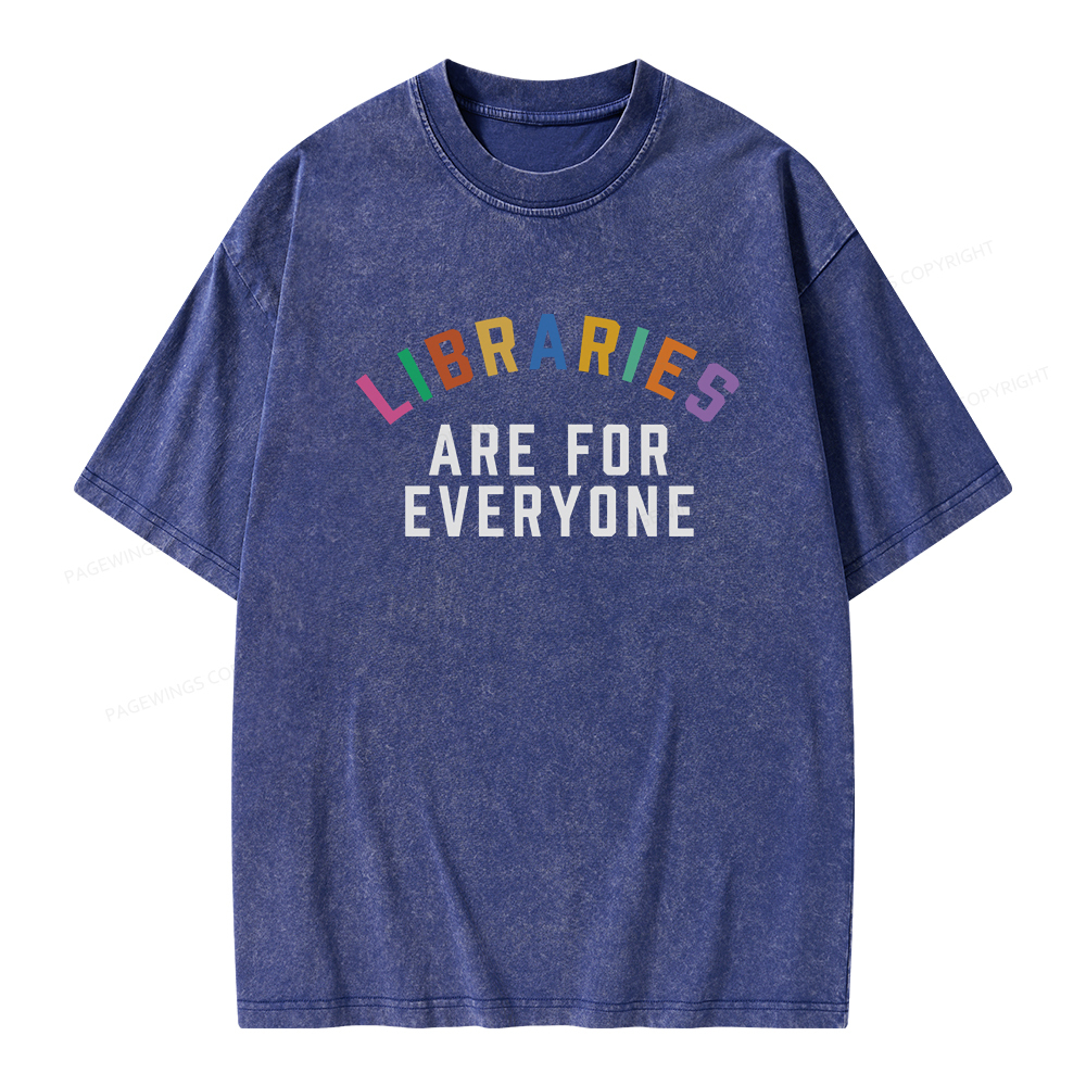 Pagewings Libraries Are For Everyone Unisex Washed T-shirt-Pagewings sale