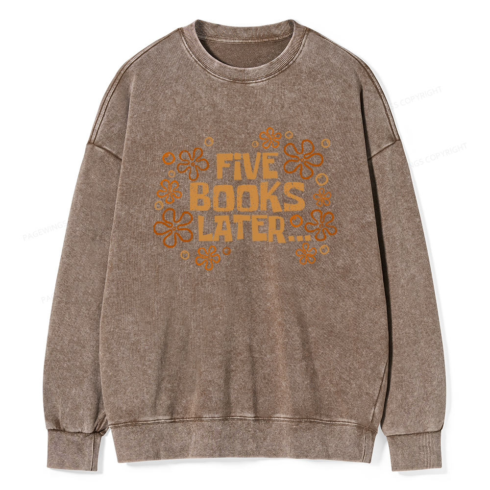 Pagewings Five Books Later Washed Sweatshirt