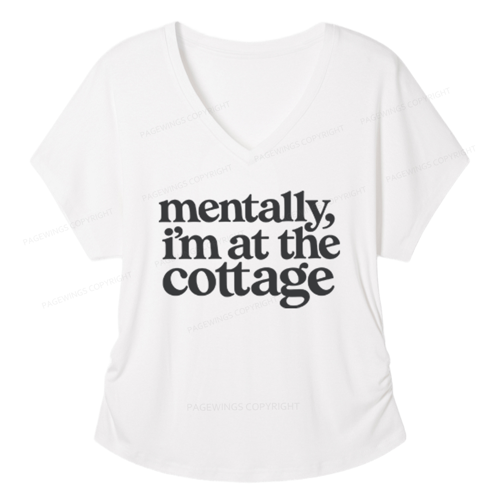 Pagewings At The Cottage Soft Women's Modal V-neck T-shirt  