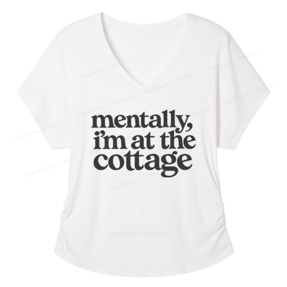 Pagewings At The Cottage Soft Women's Modal V-neck T-shirt  