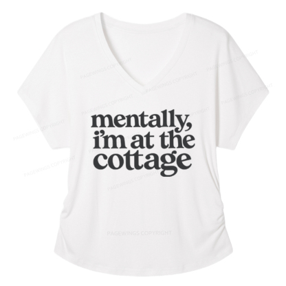 Pagewings At The Cottage Soft Women's Modal V-neck T-shirt  