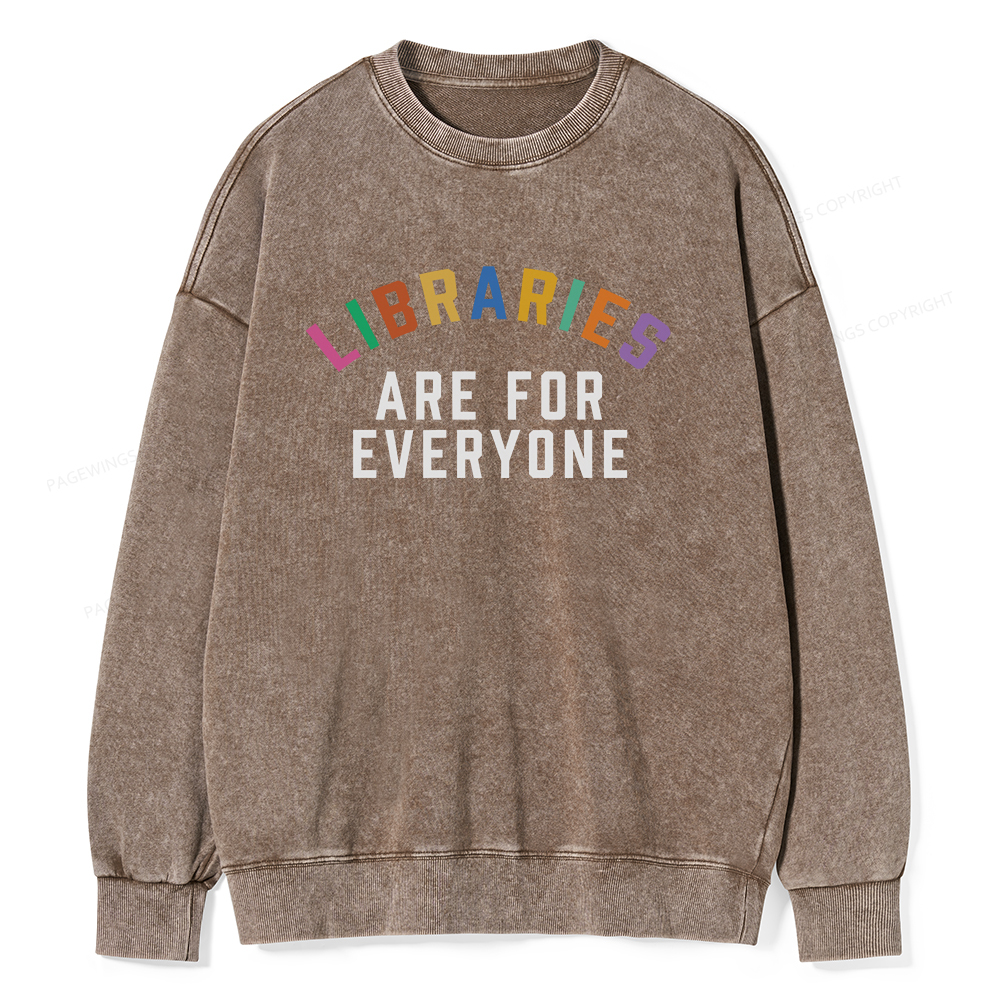 Pagewings Libraries Are For Everyone Unisex Washed Sweatshirt-Pagewings sale