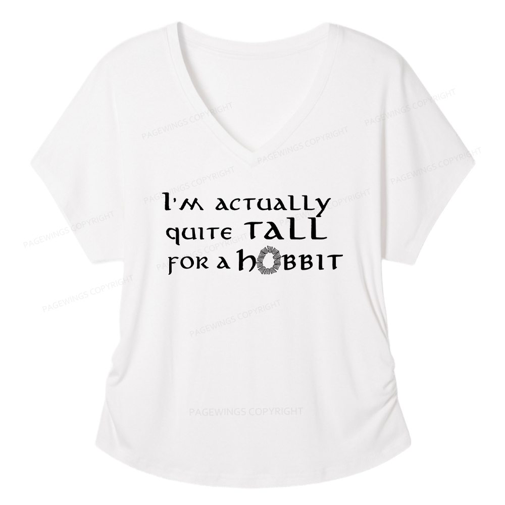Pagewings I'm Actually Quite Tall Soft Women's Modal V-neck T-shirt  