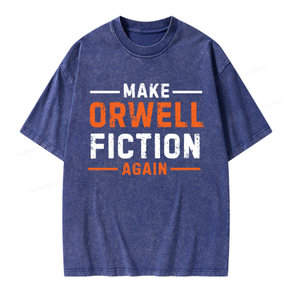 Pagewings Make Orwell Fiction Again Unisex Washed T-shirt